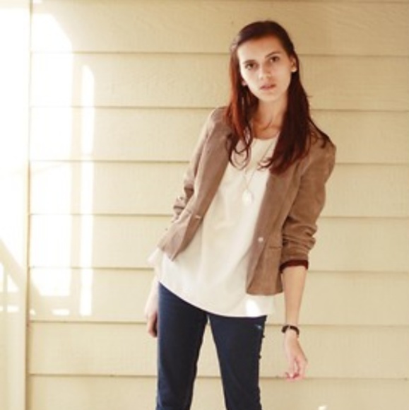 LOFT Jackets & Blazers - Authentic suede leather camel/tan blazer